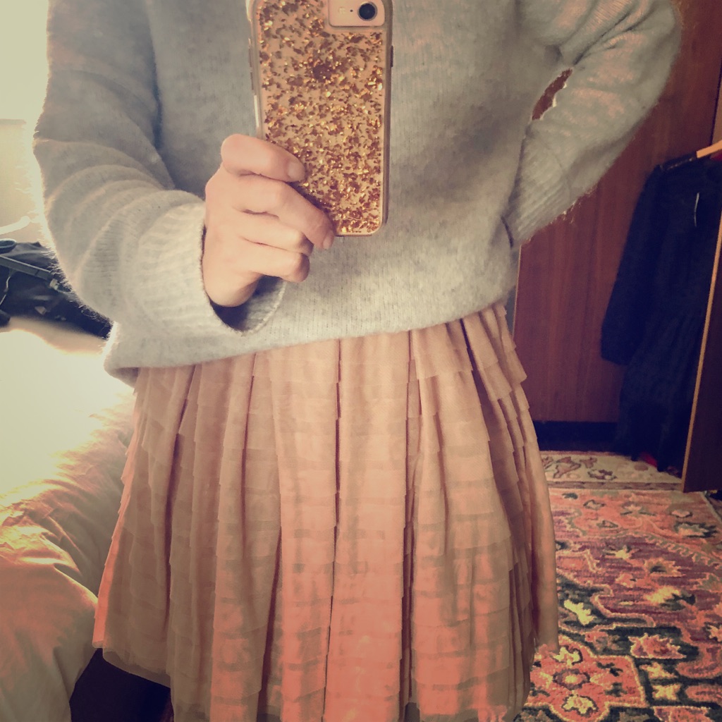 Bcbg Tiered Blush Skirt